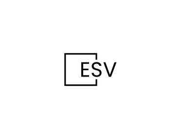 Beyaz arkaplandaki ESV harfleri, vektör logosu