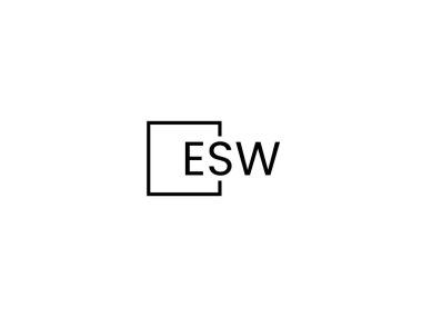 Beyaz arkaplandaki ESW harfleri, vektör logosu