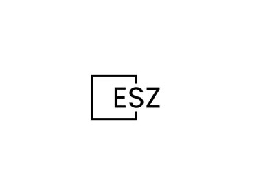 Beyaz arkaplan ve vektör logosunda ESZ harfleri izole edildi