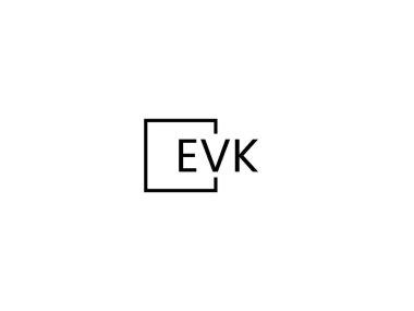 EVK harfleri beyaz arkaplan, vektör logosu üzerinde izole edildi