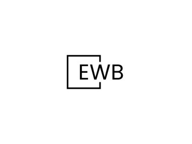Beyaz arkaplan, vektör logosu üzerinde EWB harfleri izole