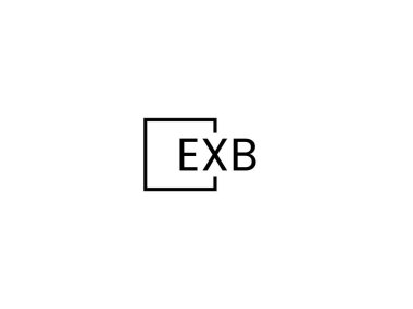 Beyaz arkaplanda EXB harfleri izole edildi, vektör logosu