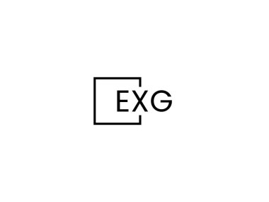 Beyaz arkaplan ve vektör logosunda EXG harfleri izole edildi