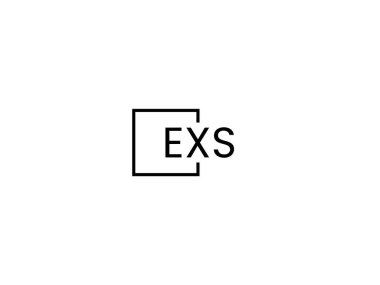 Beyaz arkaplan, vektör logosu üzerinde EXS harfleri izole