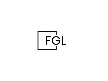Beyaz arkaplan, vektör logosu üzerinde izole FGL harfleri