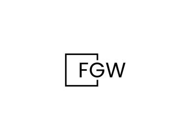 Beyaz arkaplanda izole edilmiş FGW harfleri, vektör logosu