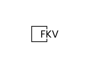 FKV harfleri beyaz arkaplanda izole edildi, vektör logosu