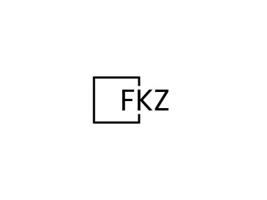 Beyaz arkaplan ve vektör logosunda FKZ harfleri izole edildi