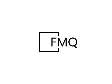 Beyaz arkaplanda izole edilmiş FMQ harfleri, vektör logosu