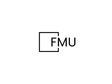 Beyaz arkaplanda izole edilmiş FMU harfleri, vektör logosu