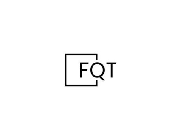Beyaz arkaplan, vektör logosu üzerinde izole edilmiş FQT harfleri