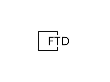 FTD harfleri beyaz arkaplan, vektör logosu üzerinde izole edildi