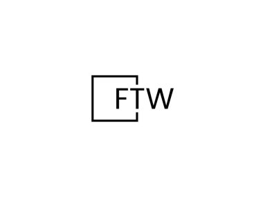 Beyaz arkaplanda izole edilmiş FTW harfleri, vektör logosu