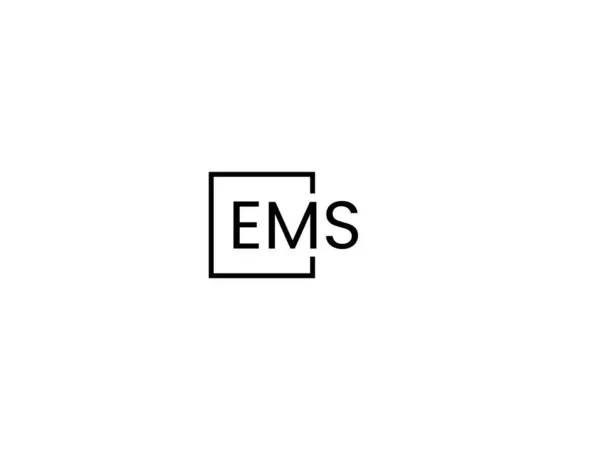 Ems Letters Isolated White Background Vector Logo — Stock Vector