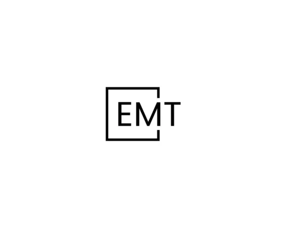 Litery Emt Izolowane Białym Tle Logo Wektora — Wektor stockowy