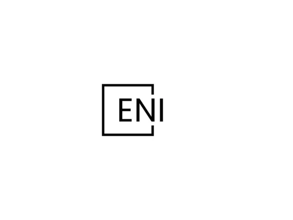 Eni Letters Geïsoleerd Witte Achtergrond Vector Logo — Stockvector