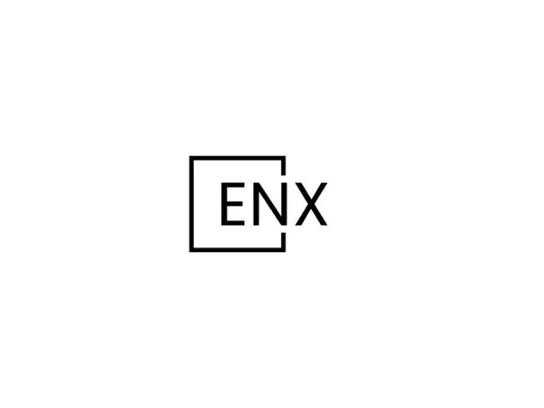 在白色背景 矢量标识上分离的Enx字母 — 图库矢量图片