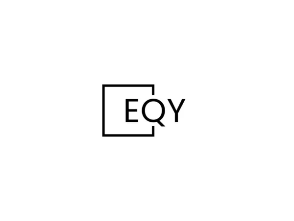 Litery Eqy Izolowane Białym Tle Logo Wektora — Wektor stockowy