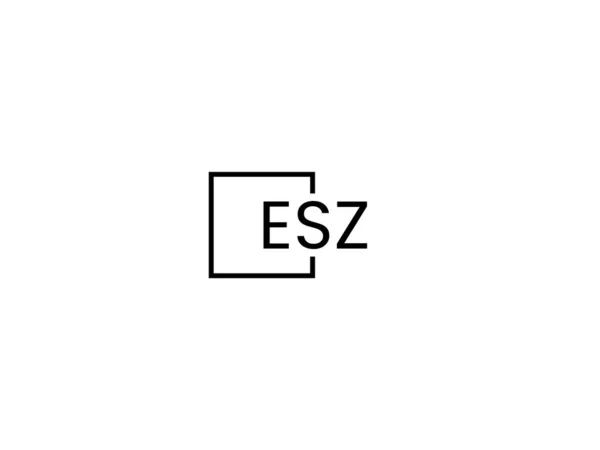 Esz Γράμματα Που Απομονώνονται Λευκό Φόντο Λογότυπο Διάνυσμα — Διανυσματικό Αρχείο