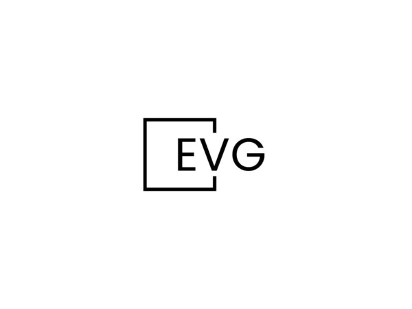 Evg Bokstäver Isolerade Vit Bakgrund Vektor Logotyp — Stock vektor