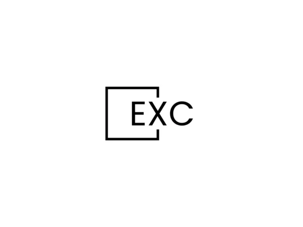 Lettres Exc Isolées Sur Fond Blanc Logo Vectoriel — Image vectorielle