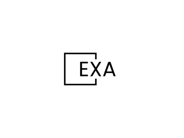 Lettres Exa Isolées Sur Fond Blanc Logo Vectoriel — Image vectorielle
