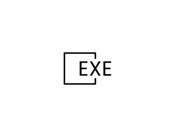 Exe Lettres Isolées Sur Fond Blanc Logo Vectoriel — Image vectorielle