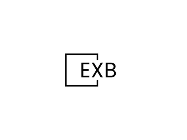 Lettres Exb Isolées Sur Fond Blanc Logo Vectoriel — Image vectorielle
