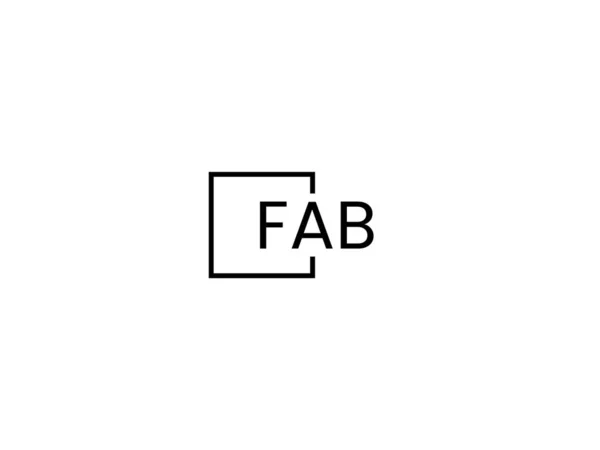 Fab Letters Geïsoleerd Witte Achtergrond Vector Logo — Stockvector