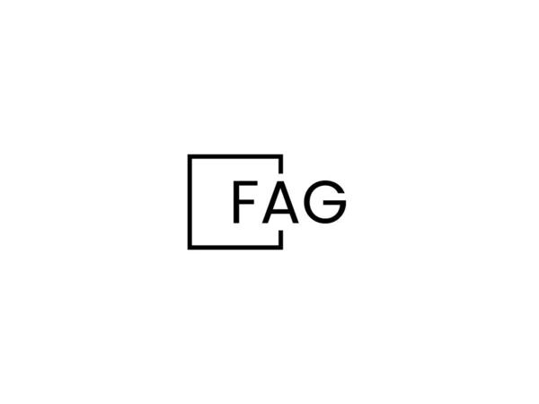 Fag Letters Isolated White Background Vector Logo - Stok Vektor