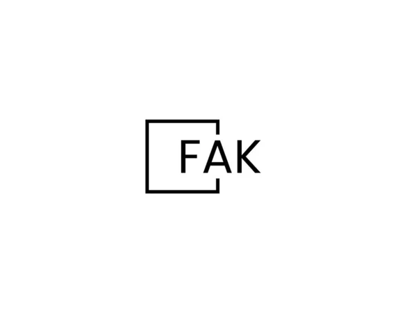 Fak Letters Geïsoleerd Witte Achtergrond Vector Logo — Stockvector