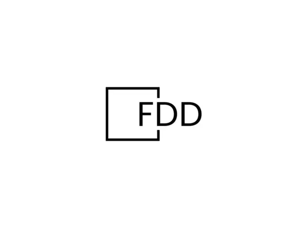 Fdd Buchstaben Isoliert Auf Weißem Hintergrund Vektor Logo — Stockvektor