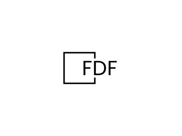 Γραμμάτια Fdf Απομονωμένα Λευκό Φόντο Λογότυπο Διανύσματος — Διανυσματικό Αρχείο