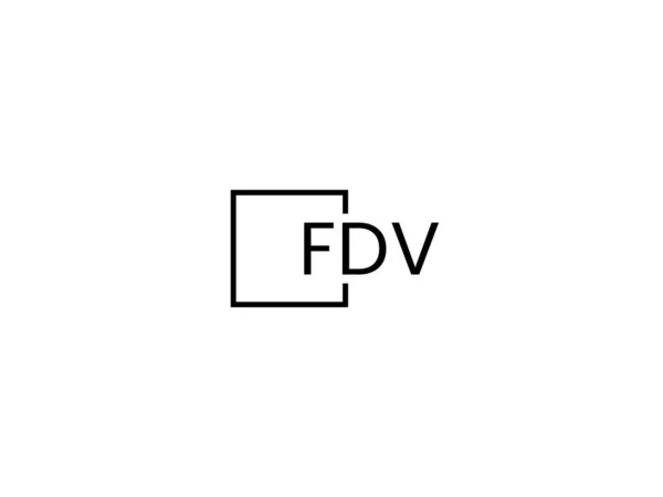Fdv Bokstäver Isolerade Vit Bakgrund Vektor Logotyp — Stock vektor
