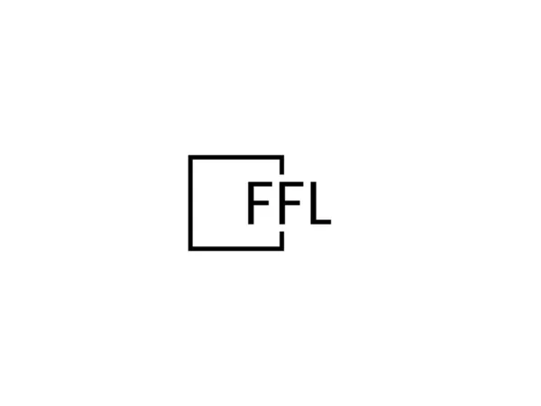 Letras Ffl Aisladas Sobre Fondo Blanco Logotipo Vectorial — Vector de stock
