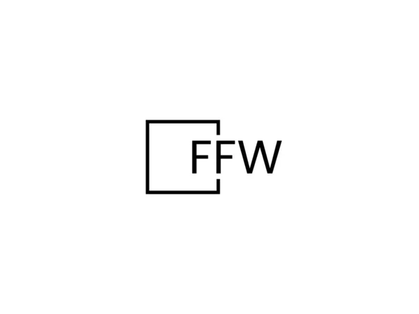 Ffw Letters Geïsoleerd Witte Achtergrond Vector Logo — Stockvector