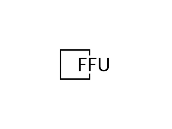 Lettere Ffu Isolate Sfondo Bianco Logo Vettoriale — Vettoriale Stock