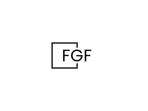 Fgf Buchstaben Isoliert Auf Weißem Hintergrund Vektor Logo — Stockvektor