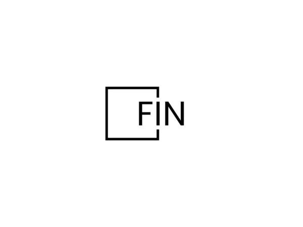 Fin Буквы Изолированы Белом Фоне Векторный Логотип — стоковый вектор