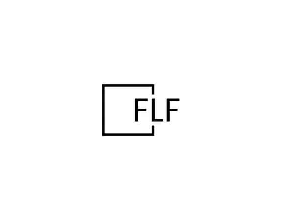 Flf Γράμματα Που Απομονώνονται Λευκό Φόντο Λογότυπο Διάνυσμα — Διανυσματικό Αρχείο