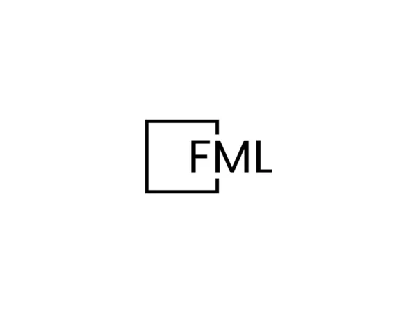 Letras Fml Isoladas Fundo Branco Logotipo Vetor —  Vetores de Stock