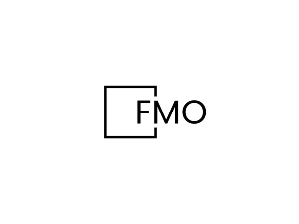 Lettres Fmo Isolées Sur Fond Blanc Logo Vectoriel — Image vectorielle