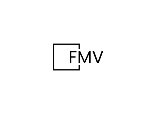 Letras Fmv Aisladas Sobre Fondo Blanco Logotipo Vectorial — Archivo Imágenes Vectoriales