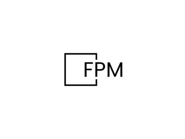 Letras Fpm Aisladas Sobre Fondo Blanco Logotipo Vectorial — Archivo Imágenes Vectoriales