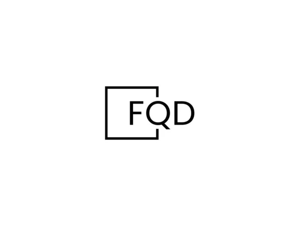Fqd Harfleri Beyaz Arkaplan Vektör Logosu Üzerinde Izole — Stok Vektör