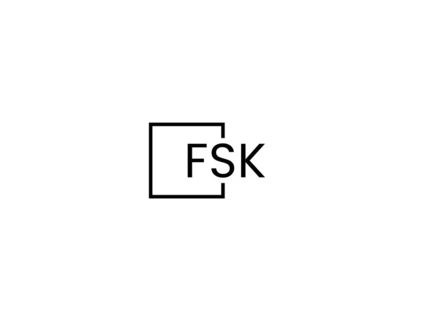 Fsk Buchstaben Isoliert Auf Weißem Hintergrund Vektor Logo — Stockvektor