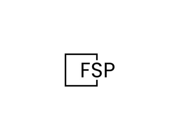 Lettere Fsp Isolate Sfondo Bianco Logo Vettoriale — Vettoriale Stock
