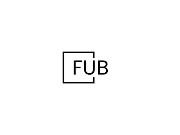 白い背景に孤立したFub文字 ベクトルロゴ — ストックベクタ