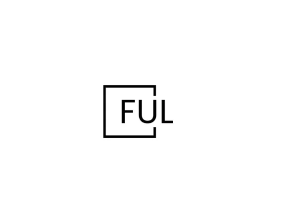 Ful Letras Aisladas Sobre Fondo Blanco Logotipo Vectorial — Vector de stock