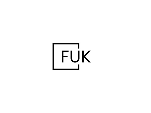 Fuk Letras Isoladas Fundo Branco Logotipo Vetor —  Vetores de Stock